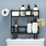 Bathroom Over The Toilet Storage Shelf, 2-Tier Bathroom Storage Organizer Shelves, Space Saver Small, Black