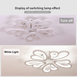 Modern LED Ceiling Light,Dimmable Acrylic Flush Mount Ceiling Lamp,5 Petals Metal Flower Shape Chandelier Lighting Fixture for Living Room Bedroom Kitchen Office Dining Room