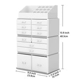 Readaeer Makeup Cosmetic Organizer Storage Drawers Display Boxes Case with 12 Drawers (White)