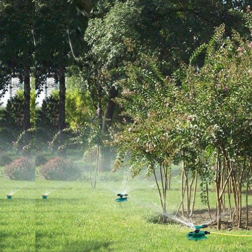 Durable Lawn Sprinkler, Water Sprinklers for Garden, Lawn, Yard, Flower Grass Plant Park, Automatic 360 Degree Rotating Sprinkler Irrigation System, Adjustable Spray Angle and Distance (Round 1)