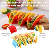 Colorful Taco Holders Set of 6, Taco Tray Plates with Handle Each Can Hold 2 or 3 Tacos, BPA Free PP Material, Dishwasher and Microwave Safe