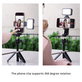 Bi-Colour LED Video Light on Camera Accessory kit Bundle Includes LED Filling Light and Phone Clip, Lighting Duration 2 Hours, dimmable 3200 K - 6700 K and Brightness 1080 lumens