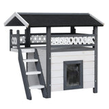 Cat House Shelter Rabbit Hutch Outdoor Wooden Small Dog Pet Houses Kennel Indoor