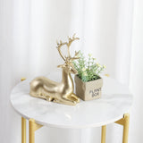 Marble Top Side Table Gold: 2 Tier Round Shape End Tables 40.5 x 55cm Sintered Stone Bedsides with Metal Golden Legs Modern White Nightstand Circular Sofa Corner Table for Living Room Reception