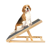 Wooden Adjustable Pet Ramp for Dogs Ramp for Car- Non-Slip Surface and Foot Pads - 70cm Long and Adjustable from 30cm to 40cm (11.8" to 15.7") - Up to 100lbs - Folding Dog Ramps for Bed Couch SUV Car