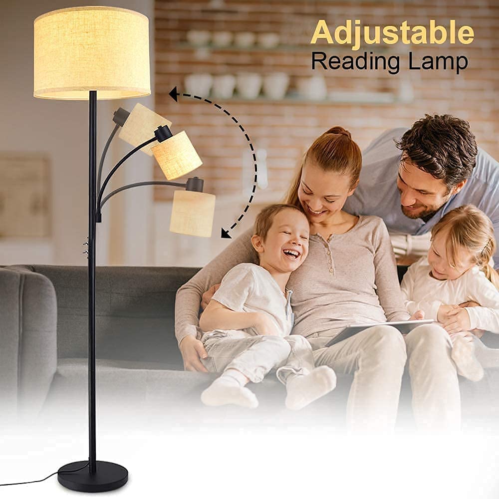 LED Floor Lamp for Reading, Standing Lamp with Adjustable Side Light