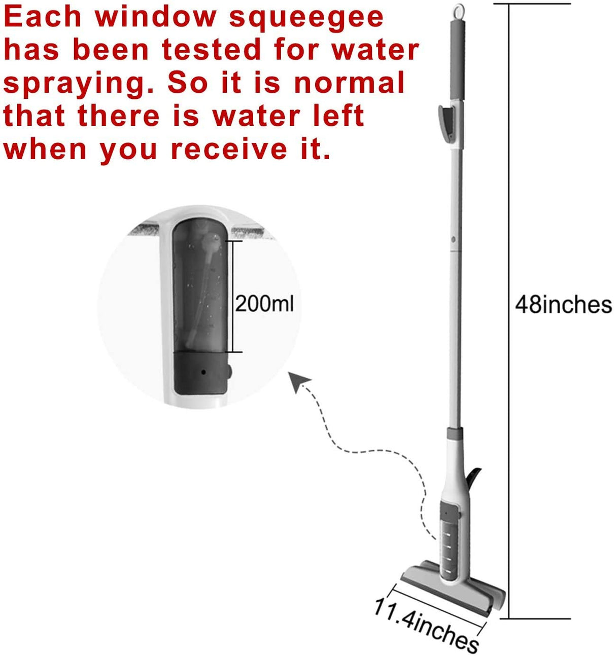 Window Glass Cleaning Tool with Scrubber, 3 in 1 Heavy Duty Dual Trigger Window Cleaning Tools with Long Handle