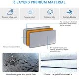 6 Layers Car Cover Waterproof All Weather, Outdoor Car Covers for Automobiles with Zipper Door, Hail UV Snow Wind Protection, Universal Full Car Cover