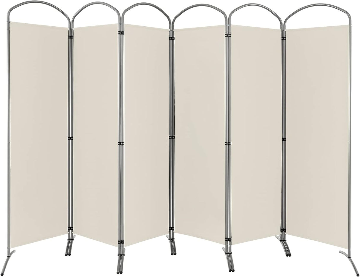 6-Panel Folding Room Divider, Privacy Screen, Portable Polyester Fabric Wall Divider and Separator, Freestanding Privacy Protection for Living Room, Bedroom, Office