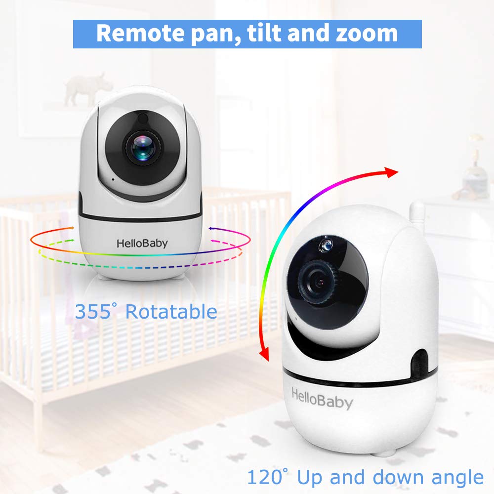 Wireless Baby Monitor with Camera and Audio,3.2’Screen, 2.4Ghz Video Monitor with Night Vision, Temperature Display, Lullabies, 960ft Range ,High Capacity Battery