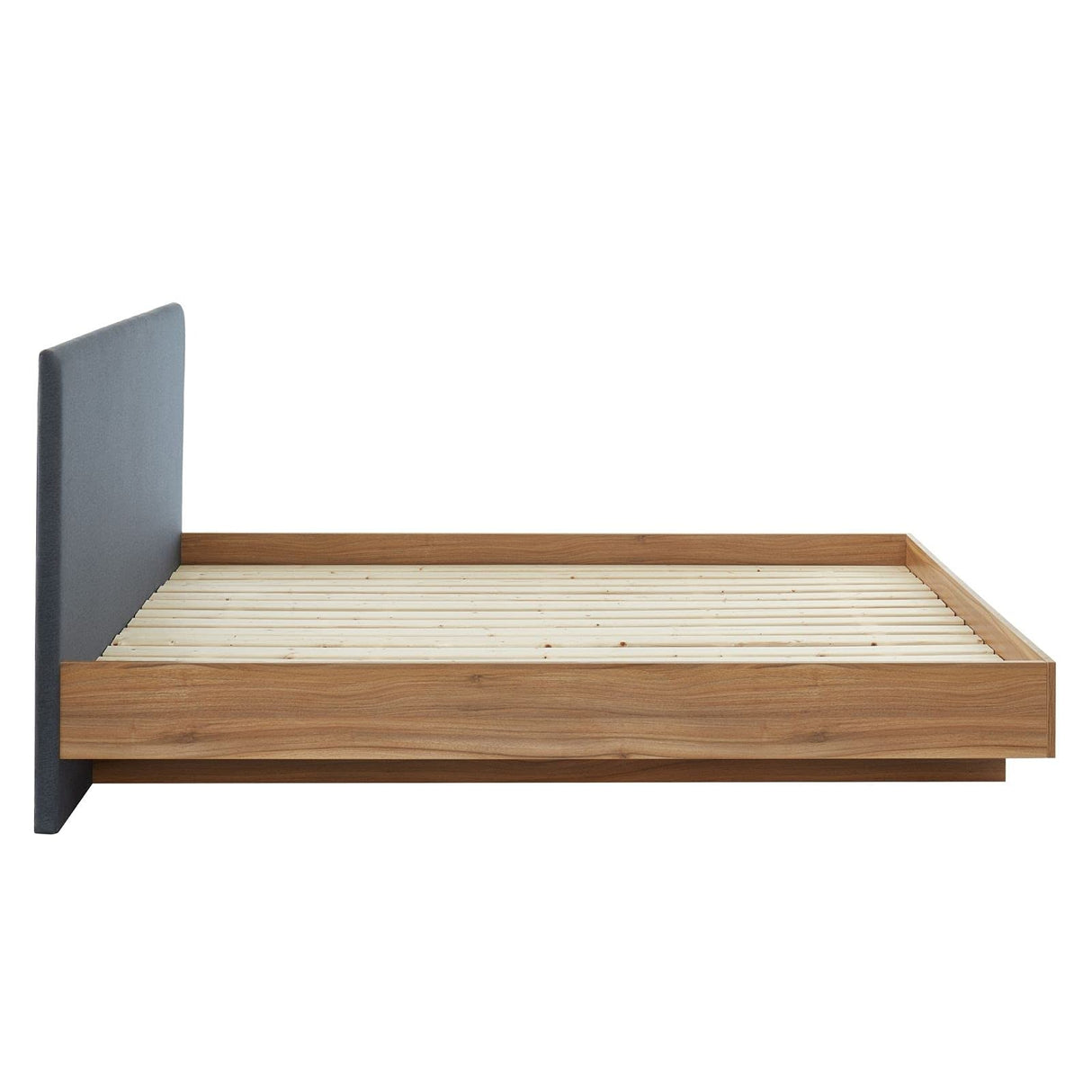 Wooden Floating Bed Frame Walnut Oak King