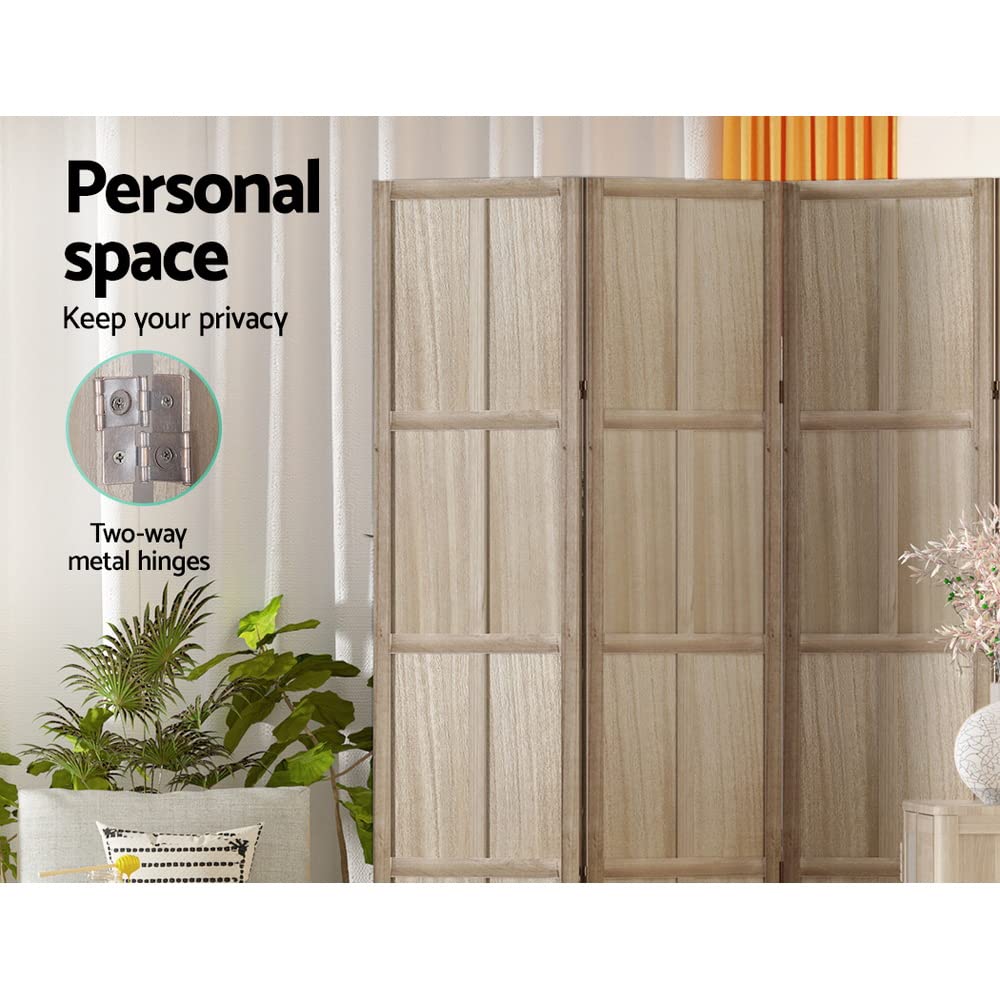 Room Divider Screen 4 Panel Foldable Wooden Divider Jade Brown