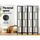 Room Divider Screen 4 Panel Foldable Wooden Divider Ashton Black