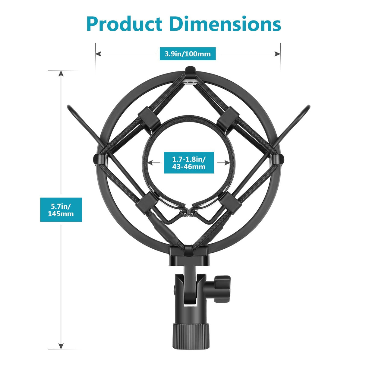 Neewer Black Universal Microphone Shock Mount Holder