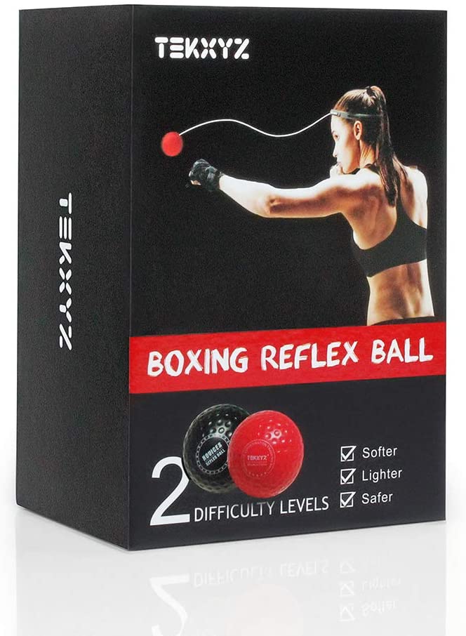 Boxing Reflex Ball, 2 Difficulty Level Boxing Ball with Headband, Softer Than Tennis Ball, Perfect for Reaction, Agility, Punching Speed, Fight Skill, and Hand-Eye Coordination Training