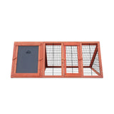 Rabbit Hutch, Alopet Chicken Coop with 2 Doors 117 x 50 x 45cm