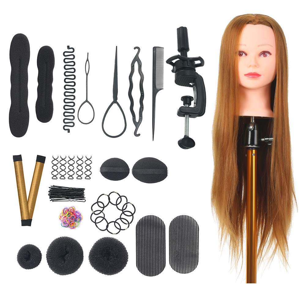 Mannequin Head with Clamp Holder for Braiding Hair Styling Practice Manikin Head for Hairdresser Professional Cosmetology Dummy He