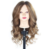 Female Cosmetology Mannequin Head with 90% Human Hair 20" Manikin Head for Hairdressing