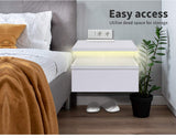 2X Bedside Tables Side Table LED Wall Mounted Cabinet Floating Nightstand