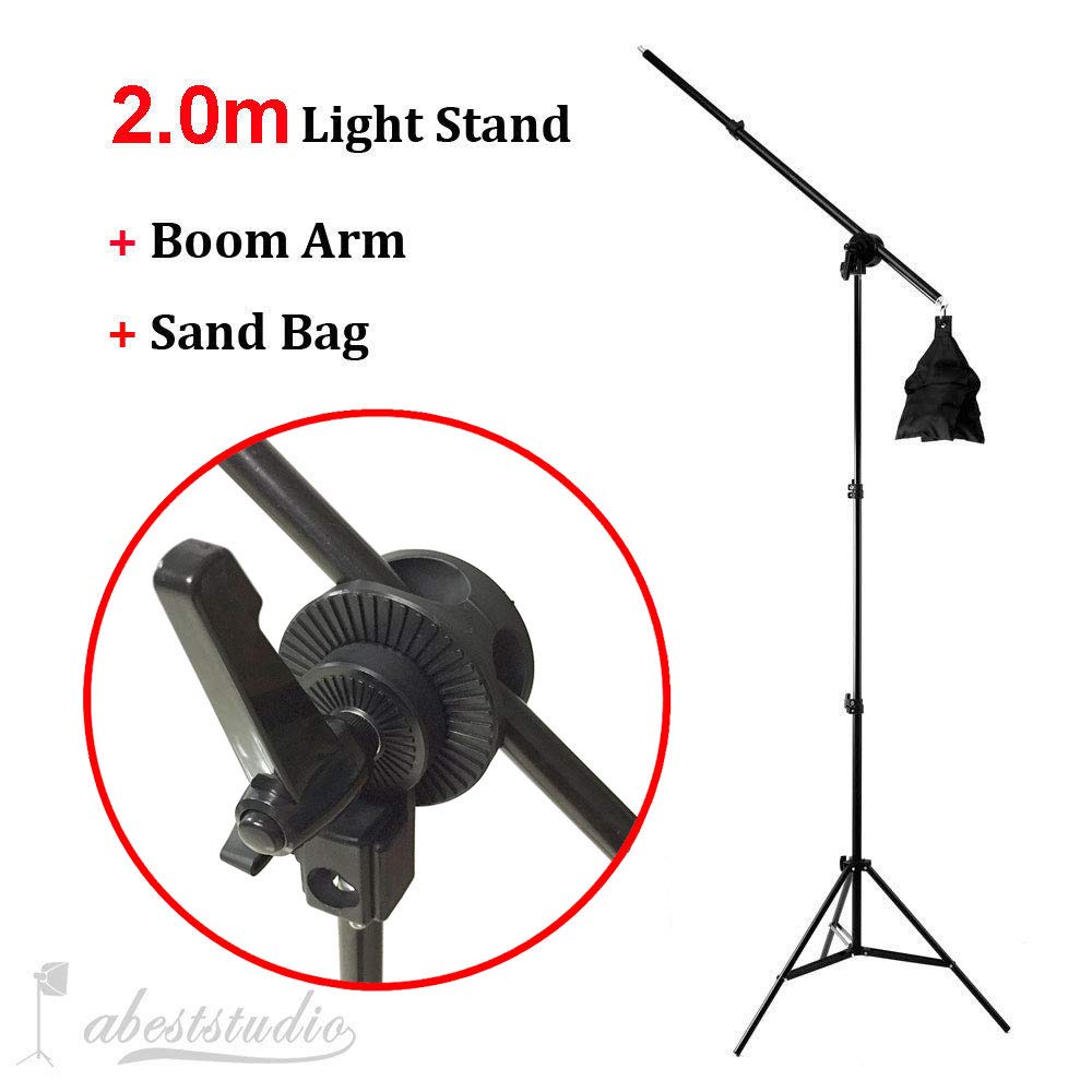 Softbox Lighting Kit 4x 25W LED Bulbs Professional Boom Arm Photography Continuous Light Studio Equipment with E27 Socket and 20x28inch Reflector Diffuser for Portrait Product Fashion Shooting