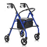 Classic Rolling Walker Mobility Aid Rollator with Seat Padded Backrest (4 wheels Blue)