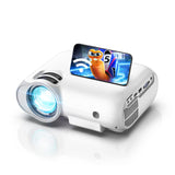 5G+2.4G Mini WiFi Projector, Portable Bluetooth Projector for Outdoor Movies, 8500lm, 1080P Supported, Built-in 8W Bluetooth Speaker, Compatible with TV Stick/PC/Android/iOS/USB/Win10/PS5