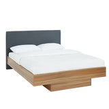 Wooden Floating Bed Frame Walnut Oak King