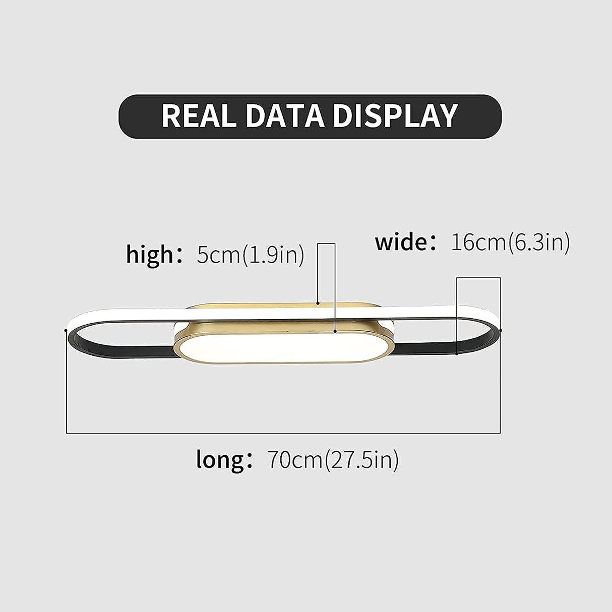 Modern Ceiling Light, Acrylic Linear Ceiling Lamp, Dimmable LED Ceiling Light Fixture with Remote Control, Kitchen Dining Living Room Cloakroom Hallway Lighting (36W/27.5in L)