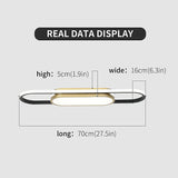 Modern Ceiling Light, Acrylic Linear Ceiling Lamp, Dimmable LED Ceiling Light Fixture with Remote Control, Kitchen Dining Living Room Cloakroom Hallway Lighting (36W/27.5in L)