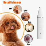 Dog Clipper Dog Grooming Kit with 4 Cutter Head and 4 Guide Combs, Dog Nail Grinder Dog Nail Trimmers, Electric Quiet, USB Rechargeable, Trimming Dog's Hair Around Paws, Eyes, Ears, Face, Rump