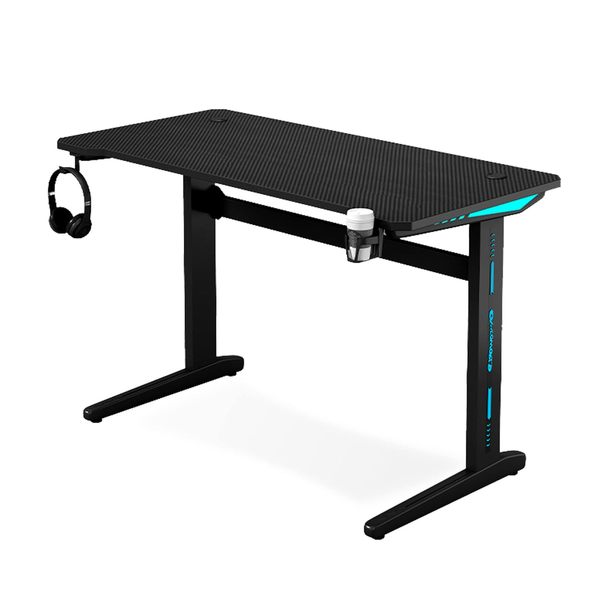 Ergonomic Gaming Desk L Shaped Office PC Computer Gaming Desk Gamer Tables Pro with RGB LED Lights Controller Stand Cup Holder Headphone Hook (120 x 60 x 74cm)