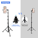 Sensyne 62" Selfie Stick,4 in 1 Professional Selfie Stick Tripod with Wireless Remote and Phone Holder, Phone Tripod with 1/4 Screw Compatible with iPhone Android Phone, Camera