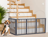 Dog Gates Pet Gates Indoor Foldable Dog Fence Puppy Safety Stair Barrier Security Door, Height 1.4M,White