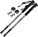 Walking Trekking Poles - 2 Packs with Antishock and Quick Lock System, Telescopic, Collapsible, Ultralight for Hiking, Camping, Mountaining, Backpacking, Walking, Trekking