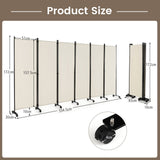 6-Panel Folding Room Divider, 1.72m Rolling Privacy Screen with Lockable Wheels, Portable Wall Divider and Separator, Freestanding Privacy Protection for Living Room, Bedroom, Office