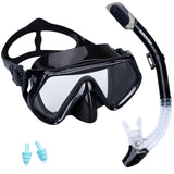 Snorkel Set Adults-Anti-Fog Film Scuba Snorkeling Diving Mask with Impact Resistant Temperred Glass|Dry Top Snorkel,2 Mouthpieces 1 Waterproof Case Included