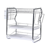 3 Tier Dish Drying Rack Kitchen Plate Cup Holder Rack Cutlery Drainer Tray Rack