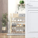 Simplicity A-Shaped 4 Tier Shoe Rack- Shoe Storage Organiser (White)