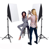 1600W Softbox Photography Lighting, Heorryn Continuous Softbox Lighting Kit 20"X28" Professional Photo Studio Equipment with 2M Adjustable Stand and 5500K LED Bulb for Video Filming Portraits (2 Pack)