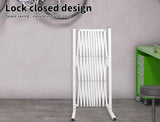 Expandable Fence Gate Garden Security Gates Metal Retractable Indoor Outdoor Safety Barrier Traffic White