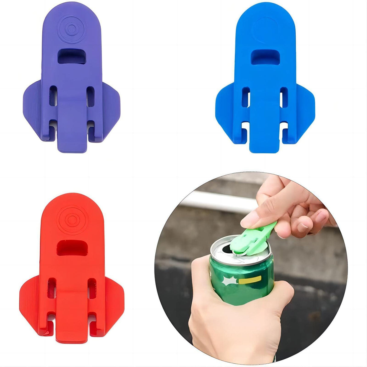 Manual Can Opener 6 Pcs Colorful Easy Reusable Can Opener Beverage Can Cover Shields Tab for Pop Coke Beer Soda Drink