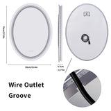 LED Lighted Bathroom Mirror, 600 X 800 mm Frontlit and Backlit Mirror Bathroom Vanity Mirror Oval Demister Bathroom Mirror Wall Mounted Makeup Mirror with Defogger and Dimmer