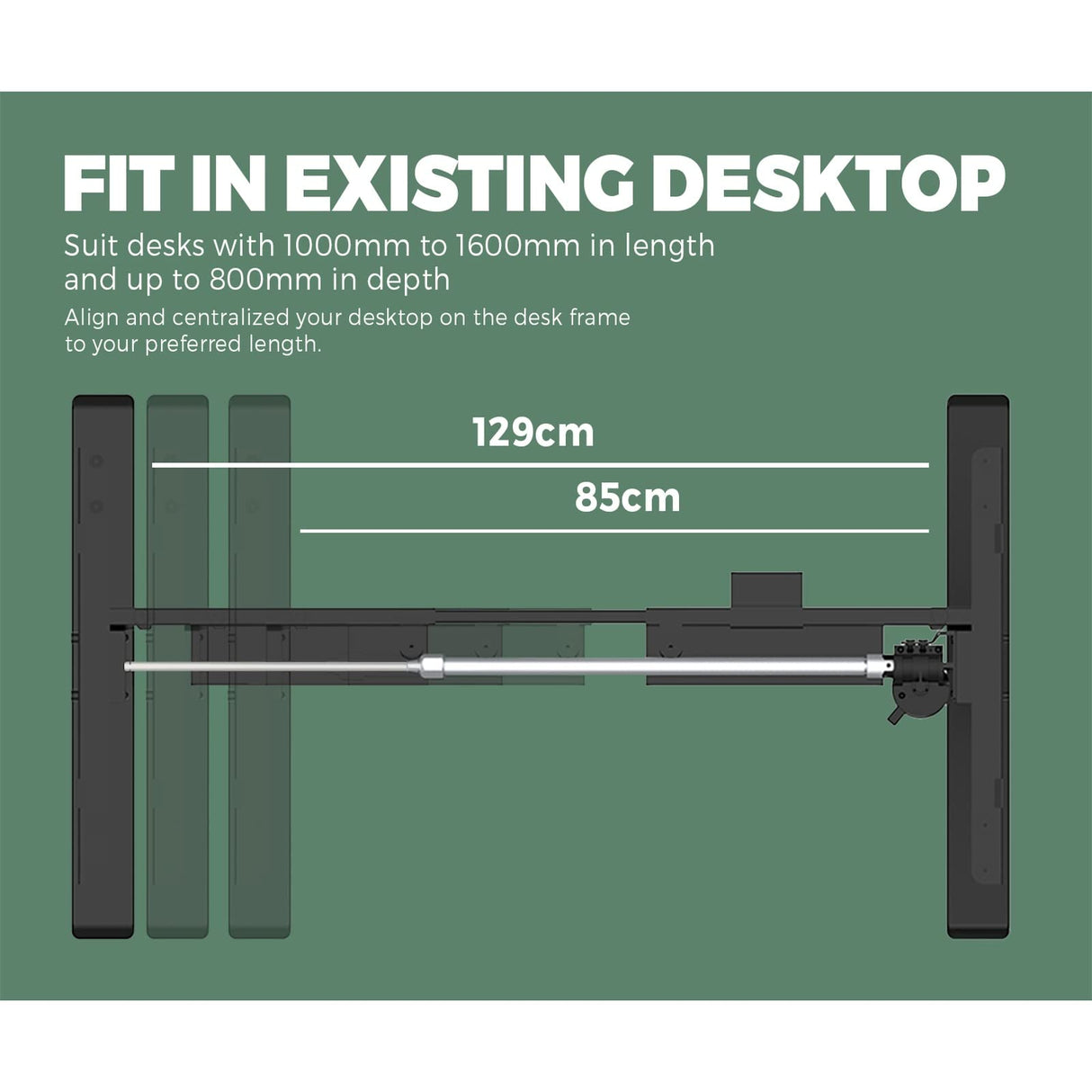 Standing Desk Table Electric Motorised Sit Stand Up Height Adjustable Computer Laptop Home Office Workstation