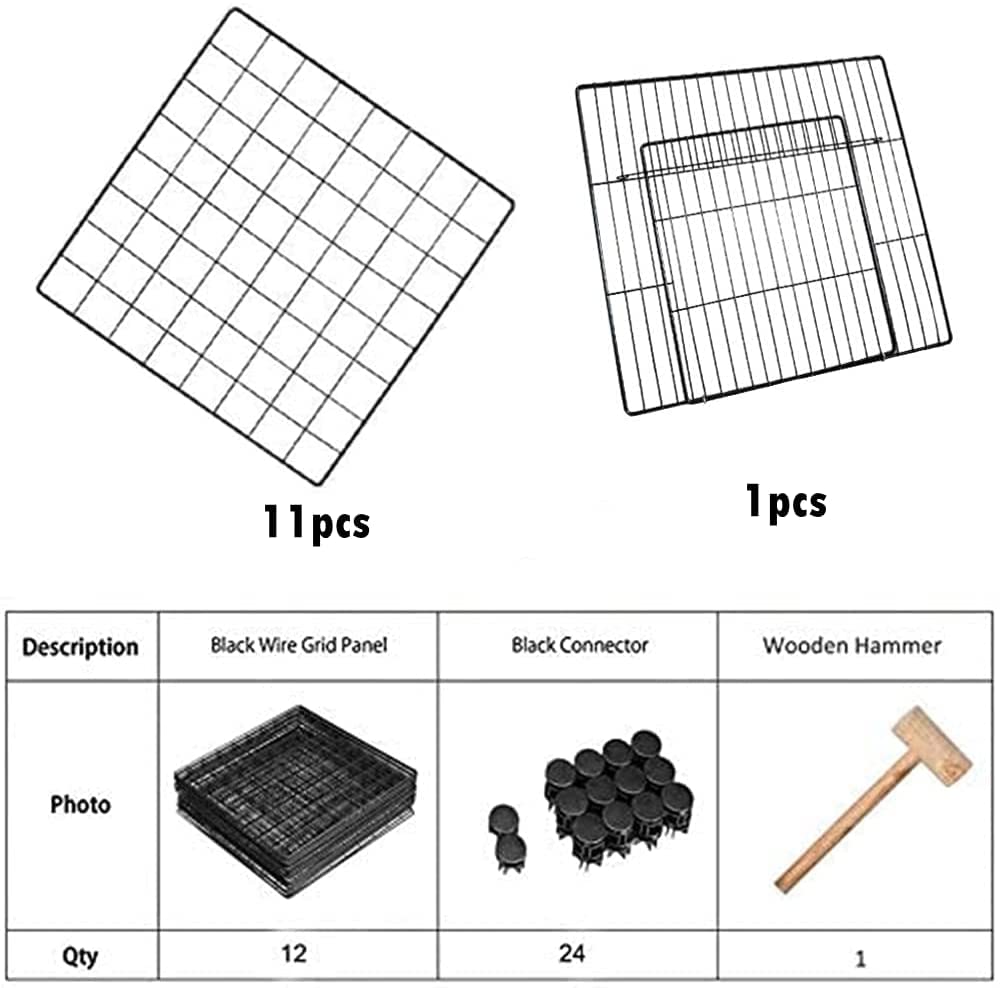 Pet Playpen,Small Animal Cage with doorIndoor/Outdoor DIY Metal pet Fence for Puppy,Rabbit,Kitten,Guinea Pig,Turtle,Hedgehog,12pcs(35 * 35cm)