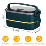 Bento Lunch Box, Stackable Lunch Box Container Cute Lunch Boxes for Kids With Utensils, Leakproof Lunch Containers for Adults, Dishwasher & Microwave Safe Japanese Bento-Food Storage Containers (Green)