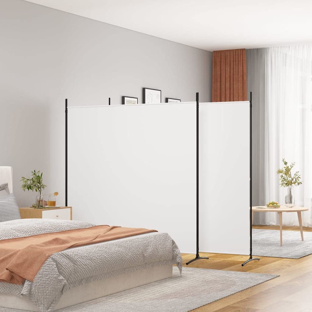 3-Panel Room Divider Living Room Bedroom Partition Privacy Protection Screen Room Separator Folding Dressing Wall White Fabric