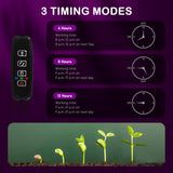 Plant Grow Light, LED Full Spectrum Led Plant Growing Light for Indoor Plants, 3 Light Modes & 4 Heads Grow Lamp with Timer 360°Adjustable Long Neck for Seedlings and Succulents