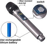 G-MARK X220U UHF rechargeable wireless microphone Recording Karaoke microphone Handheld with lithium battery Receiver