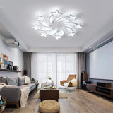 Modern Flush Mount Ceiling Light 86W Dimmable Led Bedroom Ceiling Lighting Fixture, 8-Head Acrylic White Chandeliers Ceiling for Living Room, Kids Room, Bedroom