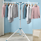 Clothes Drying Rack, Foldable Portable Laundry Drying Rack, Space Saving Heavy Duty Clothes Garment Rack with 4 Branches,for Outdoor and Indoor (White Tripod Rack)